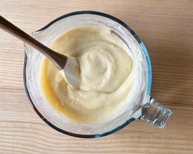 Vanillepudding für Apfelstreuselkuchen mit Pudding nach Oma.