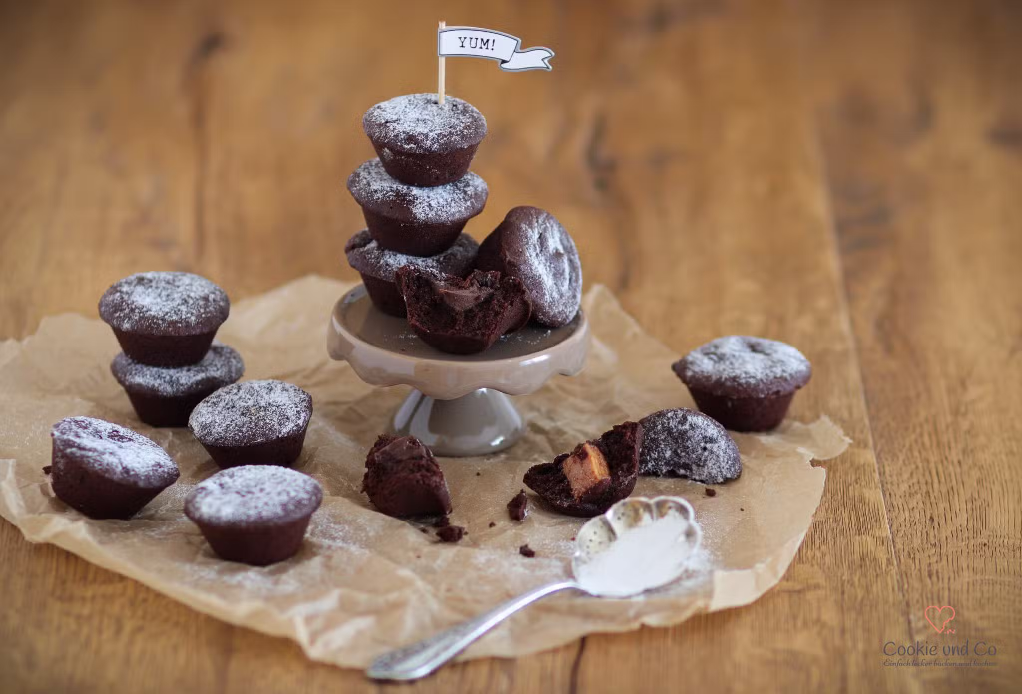 Mini-Brownies Karamell-Füllung