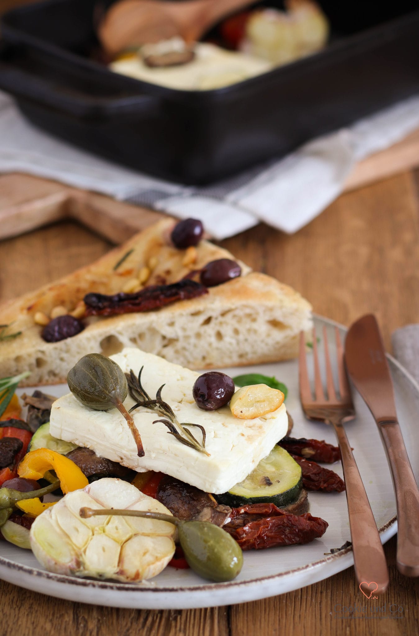 Gebackener Feta mit Gemüse (Grill & Ofen)