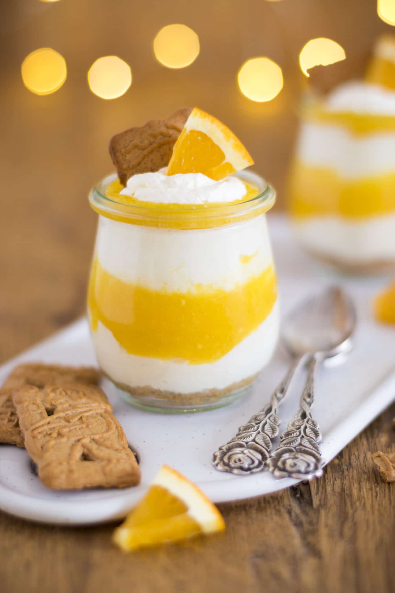Orangen Cheesecake Dessert im Glas (mit Spekulatius)