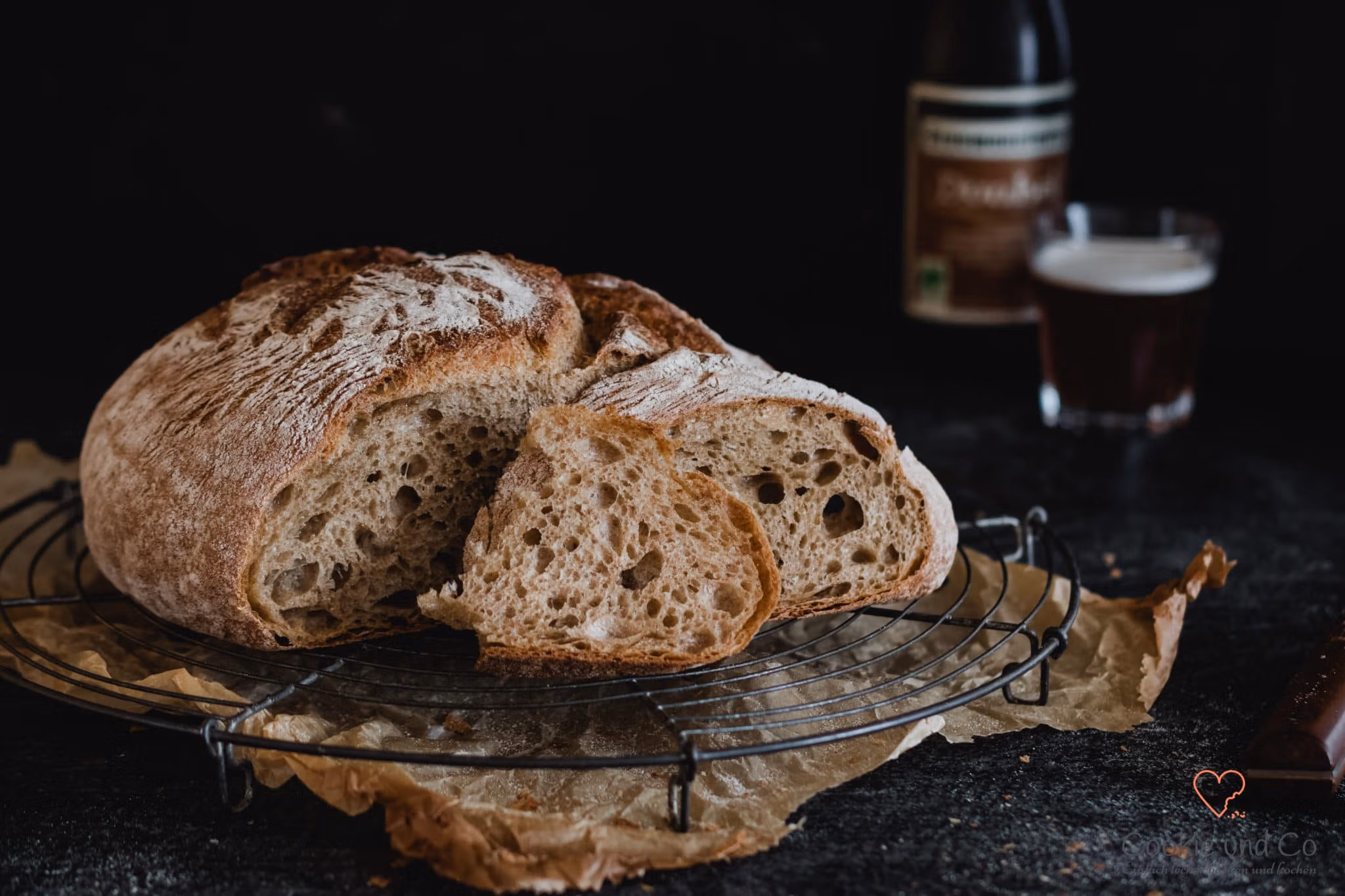Rustikale Bierkruste ohne Kneten (No Knead)