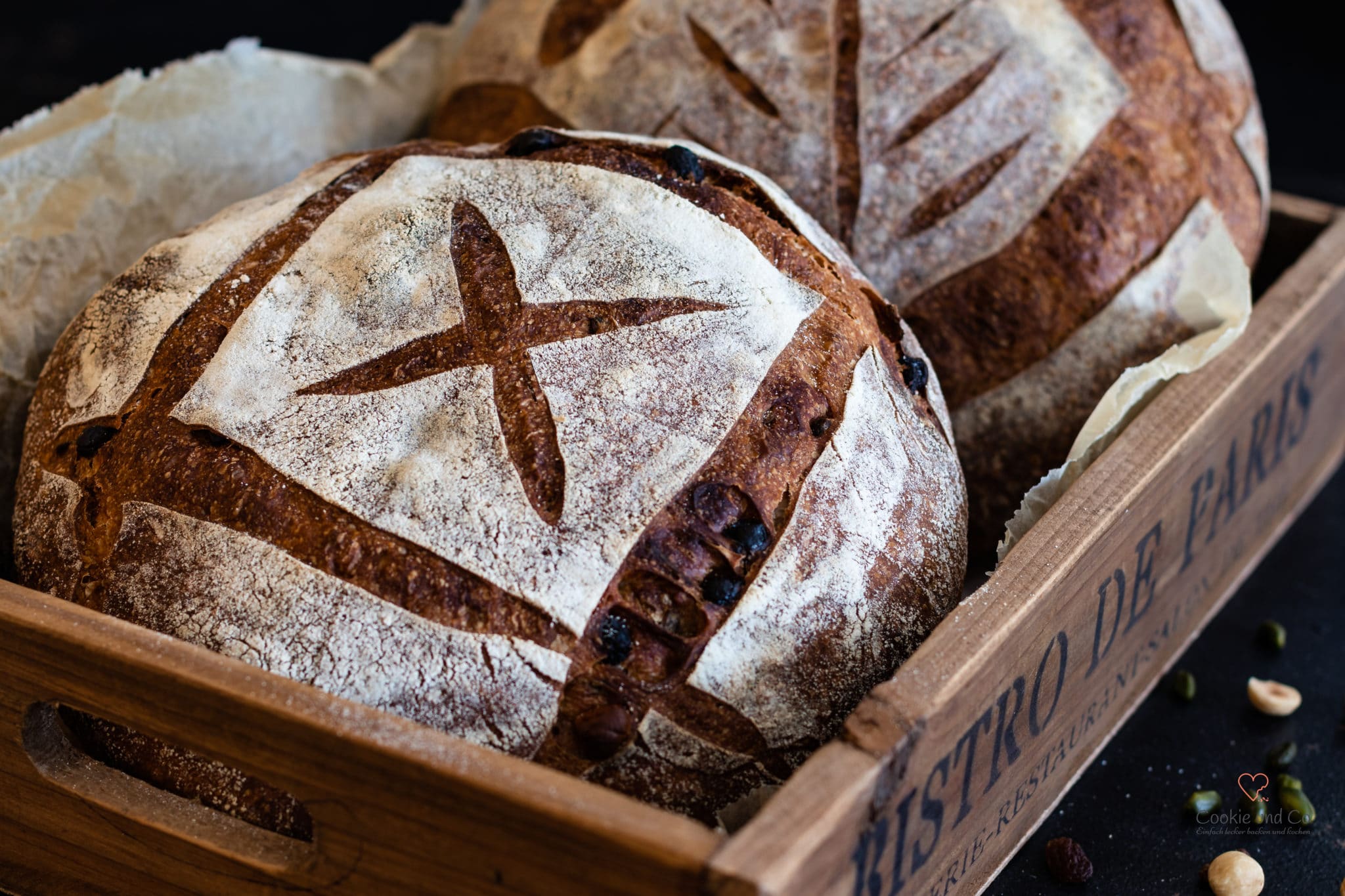 Französisches Landbrot mit Sauerteig Tourte de meule.