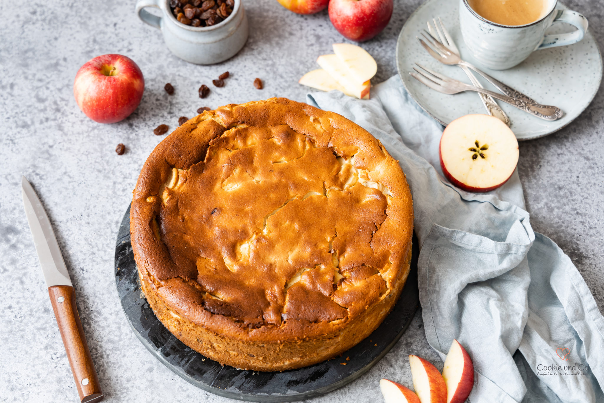 Oma S Apfel Quark Kuchen Ohne Boden Cookie Und Co