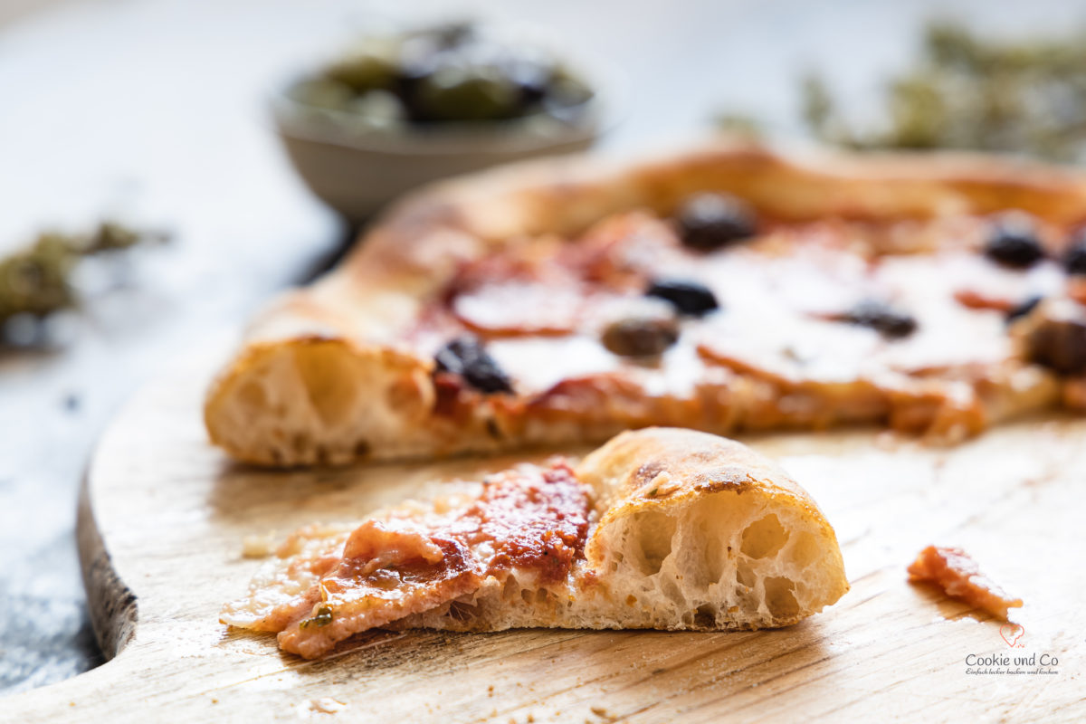 Pizzateig & Pizzaiola | Grundrezept für Pizza mit wenig Hefe und Lievito Madre sowie Übernachtgare