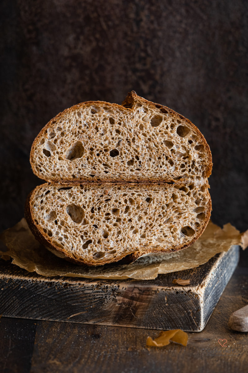 Vollkornfeigling- Pane integrale. Ein locker leichtes Vollkornbrot mit Vollkorn Manitoba Mehl und langer Teigführung.