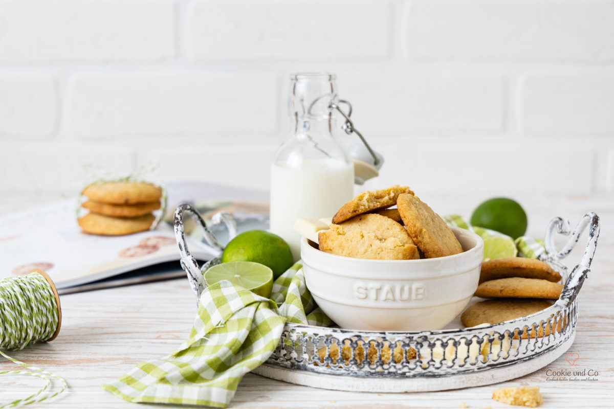 Limetten Cookies mit weißer Schokolade
