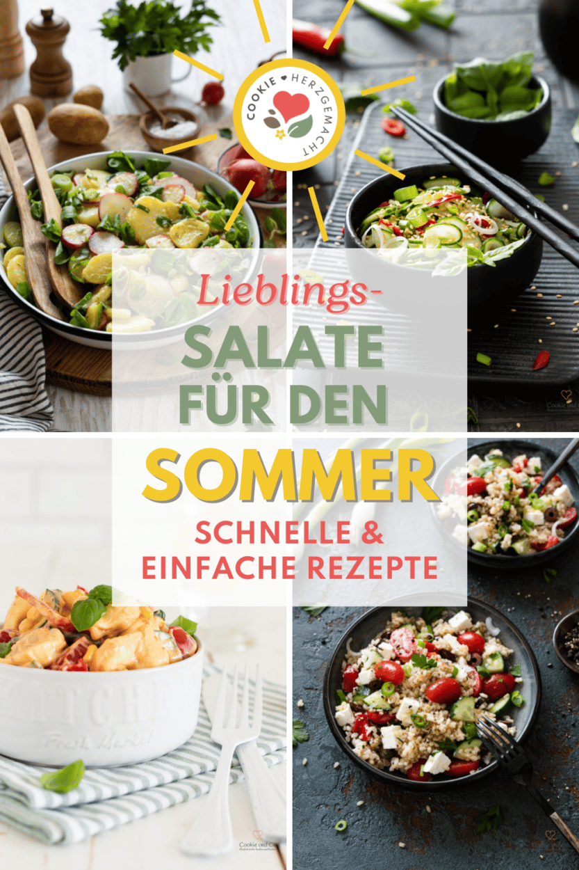 Verschiedene sommerliche Salate für den Sommer oder zum Grillen.