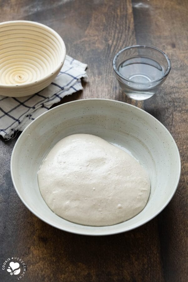 Brotteig während der Stockgare mit direkter Teigführung.