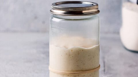 Reifer Sauerteig für ein einfaches Sauerteigbrot.