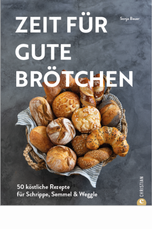 Cover des Brötchenbackbuchs „Zeit für gute Brötchen“ von Sonja Bauer.